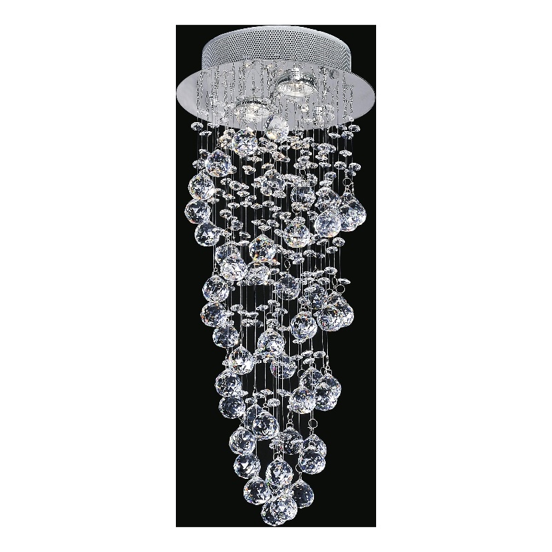 CWI Lighting Double Spiral 2 Light Metal Flush Mount in Chrome