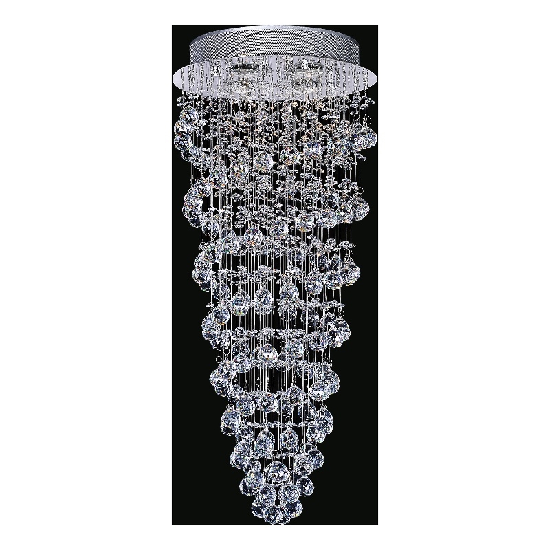 CWI Lighting Double Spiral 4 Light Metal Flush Mount in Chrome