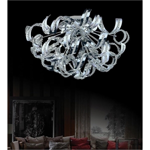 CWI Lighting Swivel 9 Light Contemporary Metal Flush Mount in Chrome