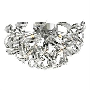 CWI Lighting Swivel 13 Light Contemporary Metal Flush Mount in Chrome