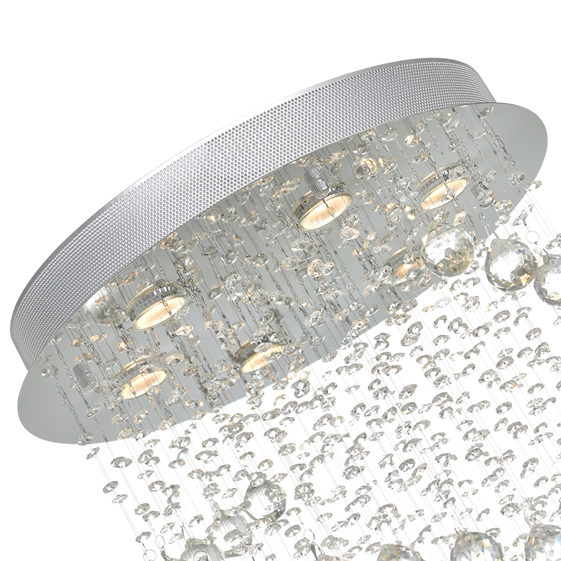 CWI Lighting Double Spiral 6 Light Metal Flush Mount in Chrome