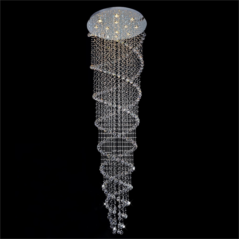 CWI Lighting Double Spiral12 Light Metal Flush Mount in Chrome