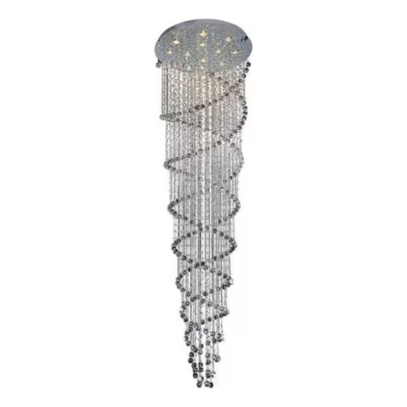 CWI Lighting Double Spiral12 Light Metal Flush Mount in Chrome