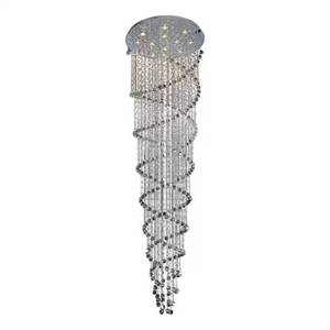 CWI Lighting Double Spiral12 Light Metal Flush Mount in Chrome