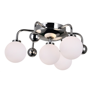 cwi lighting element 4-light contemporary metal flush mount in polished nickel