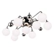 CWI Lighting Element 9 Light Contemporary Metal Flush Mount in Polished Nickel