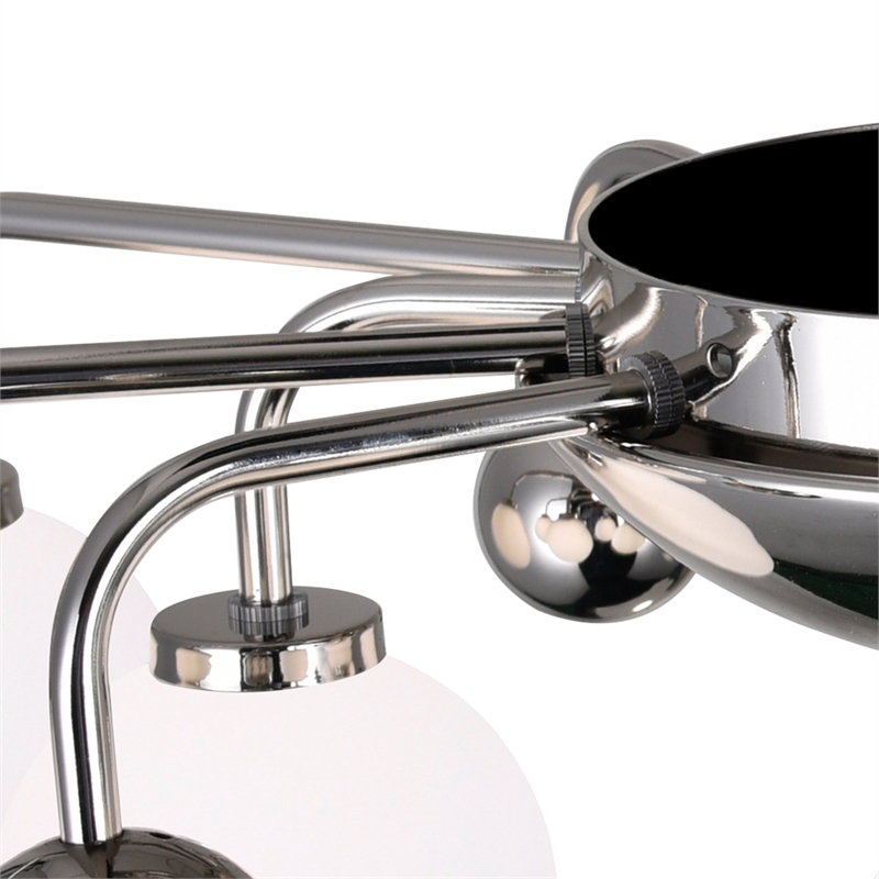 CWI Lighting Element 9 Light Contemporary Metal Flush Mount in Polished Nickel