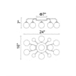 CWI Lighting Element 9 Light Contemporary Metal Flush Mount in Polished Nickel