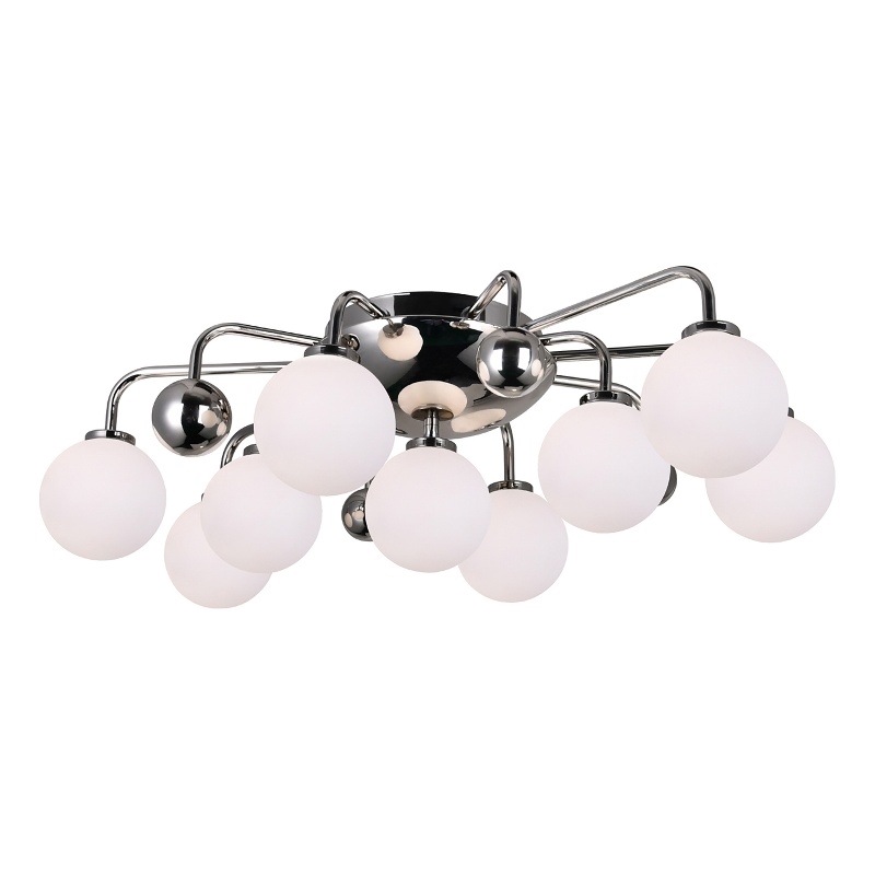 CWI Lighting Element 9 Light Contemporary Metal Flush Mount in Polished Nickel