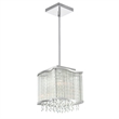 CWI Lighting Elsa 3 Light Drum Shade Transitional Metal Mini Pendant in Chrome