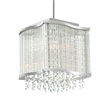 CWI Lighting Elsa 3 Light Drum Shade Transitional Metal Mini Pendant in Chrome