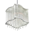 CWI Lighting Elsa 3 Light Drum Shade Transitional Metal Mini Pendant in Chrome