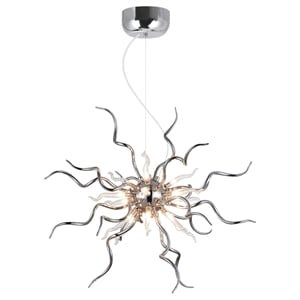 CWI Lighting Twist 15 Light Contemporary Metal Chandelier in Chrome