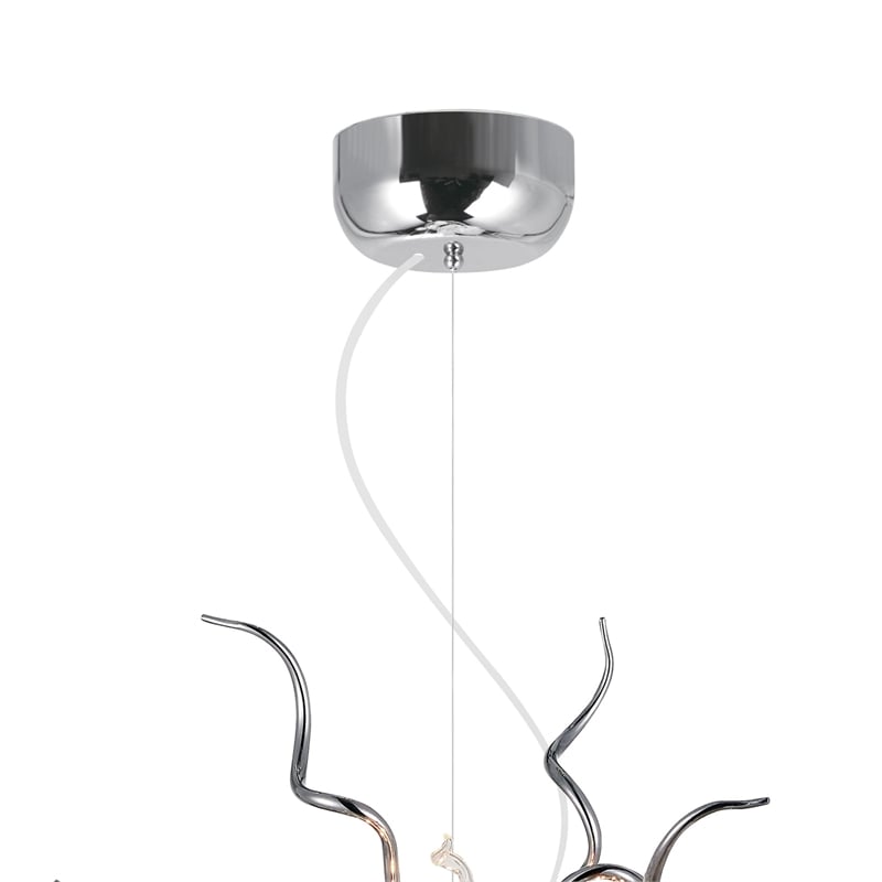 CWI Lighting Twist 15 Light Contemporary Metal Chandelier in Chrome