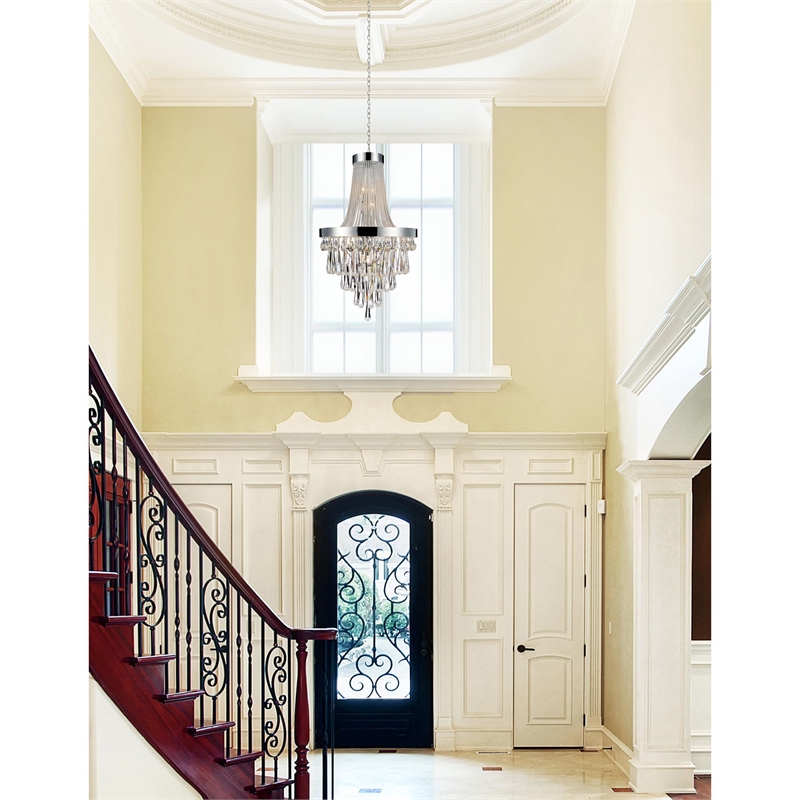 CWI Lighting Vast 13 Light Down Transitional Metal Chandelier in Chrome
