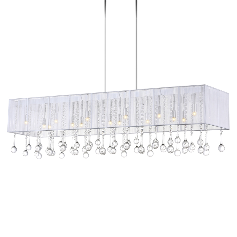 CWI Lighting Water Drop 17 Light Metal Chandelier with Drum Shade in Chrome