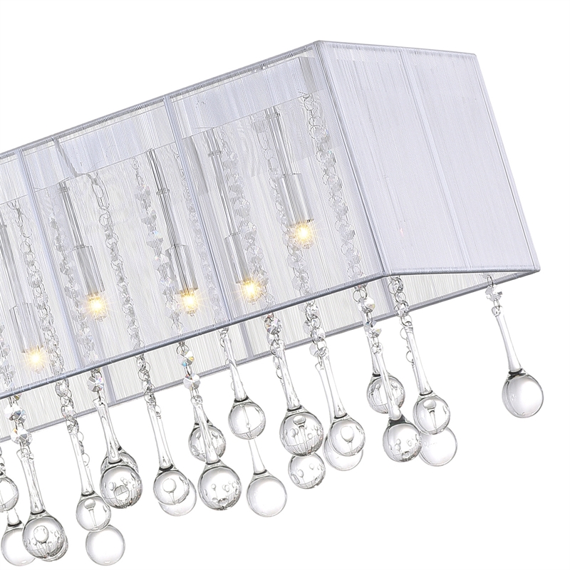 CWI Lighting Water Drop 17 Light Metal Chandelier with Drum Shade in Chrome