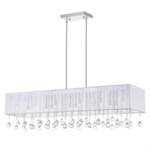 CWI Lighting Water Drop 17 Light Metal Chandelier with Drum Shade in Chrome