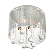 CWI Lighting Water Drop 4 Light Metal Flush Mount with Drum Shade in Chrome