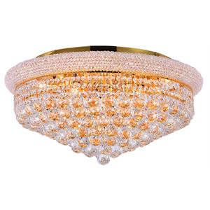 cwi lighting empire 13 light transitional metal flush mount in gold