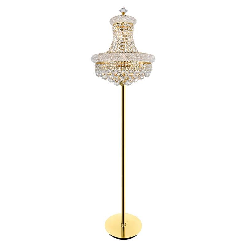 CWI Lighting Empire 8 Light Transitional Metal Floor Lamp in Gold