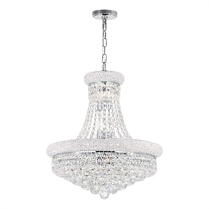 CWI Lighting Empire 14 Light Down Transitional Metal Chandelier in Chrome
