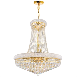 CWI Lighting Empire 18 Light Down Transitional Metal Chandelier in Gold