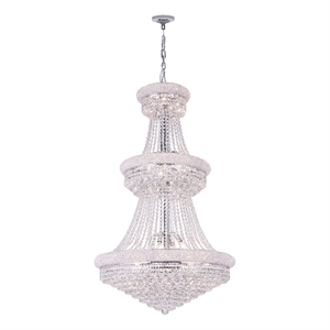 CWI Lighting Empire 32 Light Down Transitional Metal Chandelier in Chrome