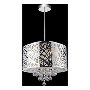 CWI Lighting Eternity 6 Light Drum Shade Metal Chandelier in Chrome