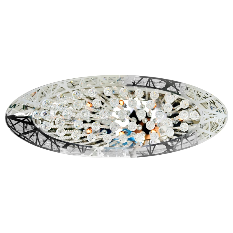 CWI Lighting Eternity8 Light Drum Shade Metal Chandelier in Chrome