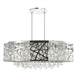 CWI Lighting Eternity8 Light Drum Shade Metal Chandelier in Chrome