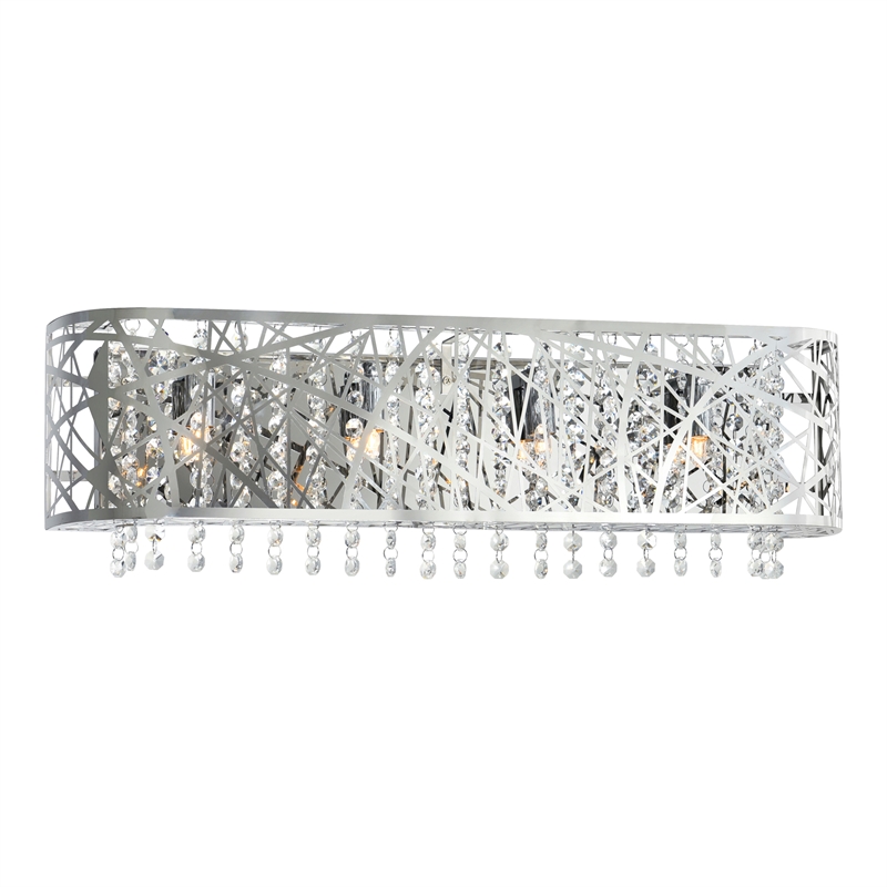CWI Lighting Eternity 4 Light Contemporary Metal Vanity Light in Chrome