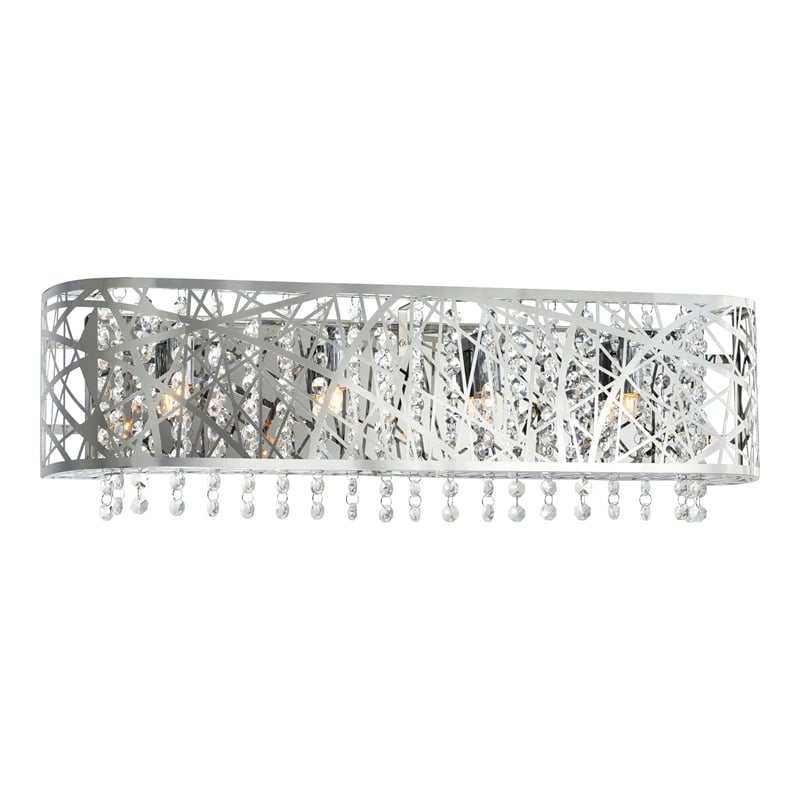 CWI Lighting Eternity 4 Light Contemporary Metal Vanity Light in Chrome
