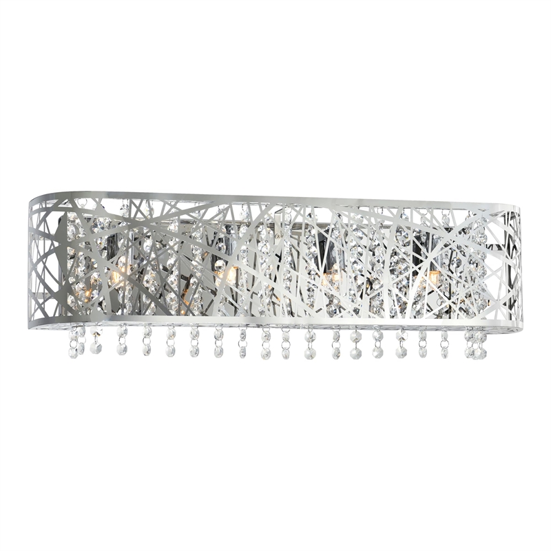 CWI Lighting Eternity 4 Light Contemporary Metal Vanity Light in Chrome