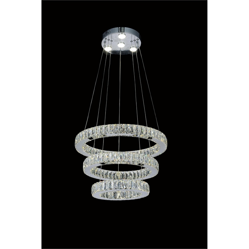 CWI Lighting Florence Transitional Metal LED Chandelier in Chrome