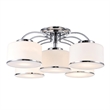 CWI Lighting Frosted 5 Light Drum Shade Metal Flush Mount in Chrome