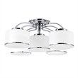 CWI Lighting Frosted 5 Light Drum Shade Metal Flush Mount in Chrome