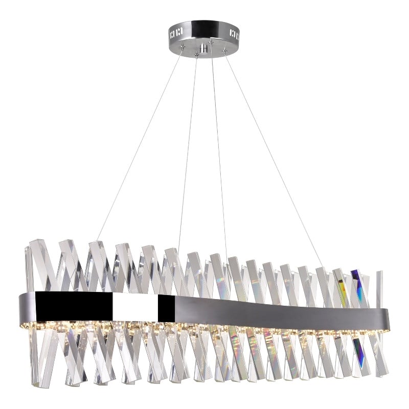 CWI Lighting Glace 1 Light Contemporary Metal Chandelier in Chrome