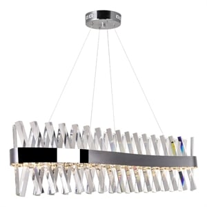 CWI Lighting Glace 1 Light Contemporary Metal Chandelier in Chrome