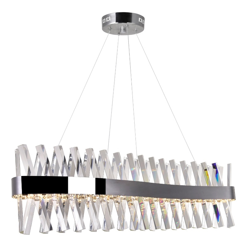 CWI Lighting Glace 1 Light Contemporary Metal Chandelier in Chrome