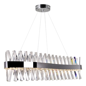 CWI Lighting Glace 1 Light Contemporary Metal Chandelier in Chrome