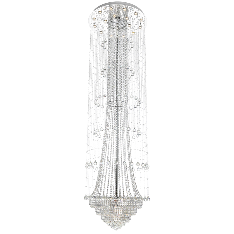 CWI Lighting Hallway32 Light Transitional Metal Flush Mount in Chrome