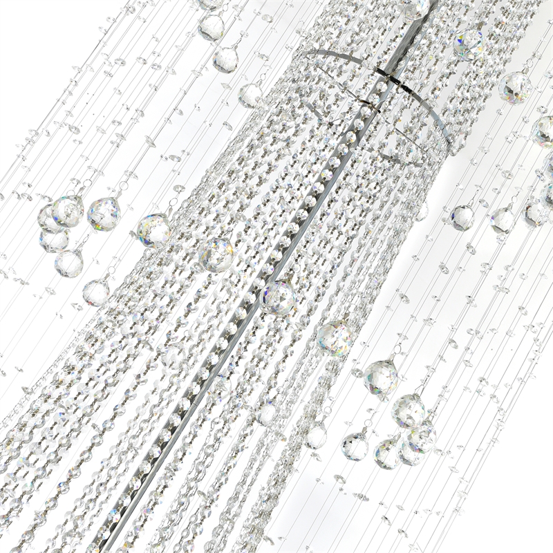 CWI Lighting Hallway32 Light Transitional Metal Flush Mount in Chrome