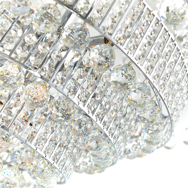 CWI Lighting Hallway32 Light Transitional Metal Flush Mount in Chrome