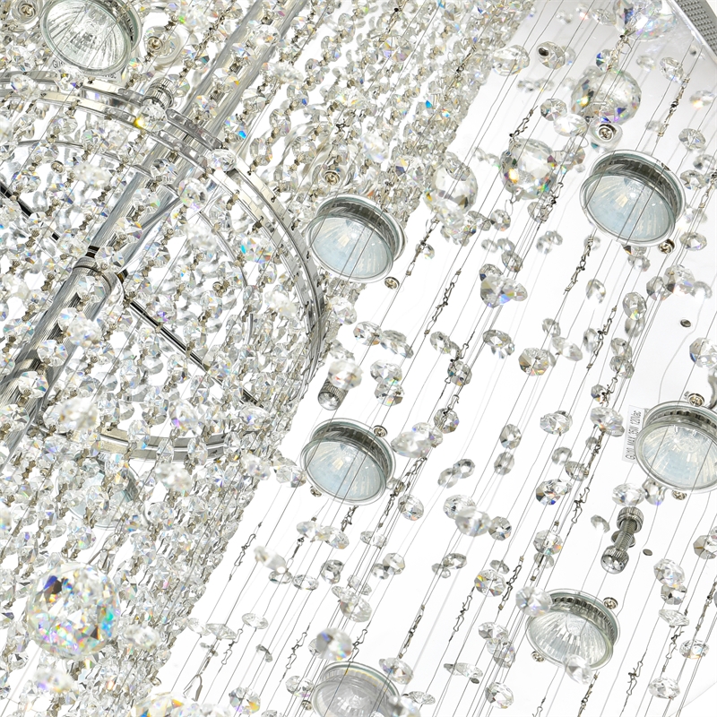 CWI Lighting Hallway32 Light Transitional Metal Flush Mount in Chrome