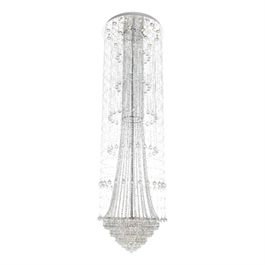 CWI Lighting Hallway32 Light Transitional Metal Flush Mount in Chrome