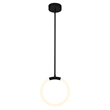 CWI Lighting Hoops 1 Light Contemporary Metal LED Pendant in Black