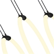 CWI Lighting Hoops 5 Light Contemporary Metal LED Chandelier in Black