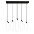 CWI Lighting Hoops 5 Light Contemporary Metal LED Chandelier in Black