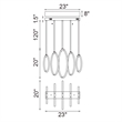CWI Lighting Hoops 5 Light Contemporary Metal LED Chandelier in Satin Gold